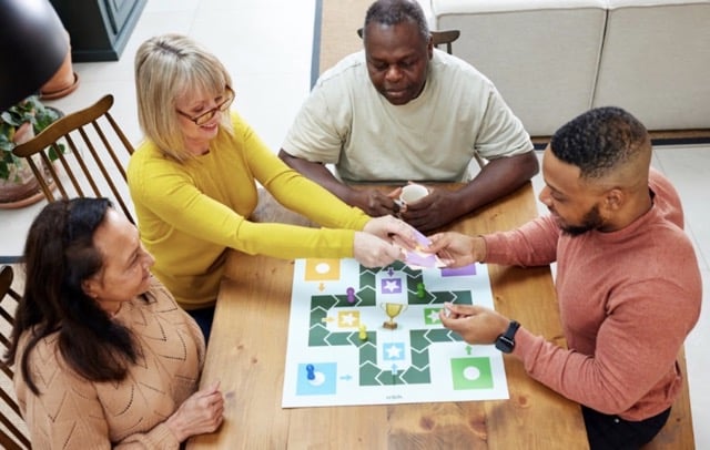 Group of people playing a game